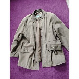Vintage Men's River Trader Light Tan Leather Jacket XL Made In Korea